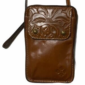 Patricia Nash Marinella Western Florence Brown‎ Mini Crossbody Leather 3 Slots